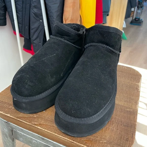 UGG Black Ankle Boots - Picture 1 of 8